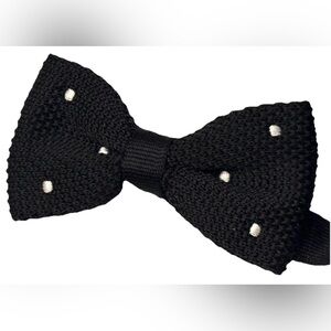 NEW MENS BOWTIE BLACK POLKA DOT GRENADINE TEXTURED BEAUTIFUL PRE TIED WEDDING